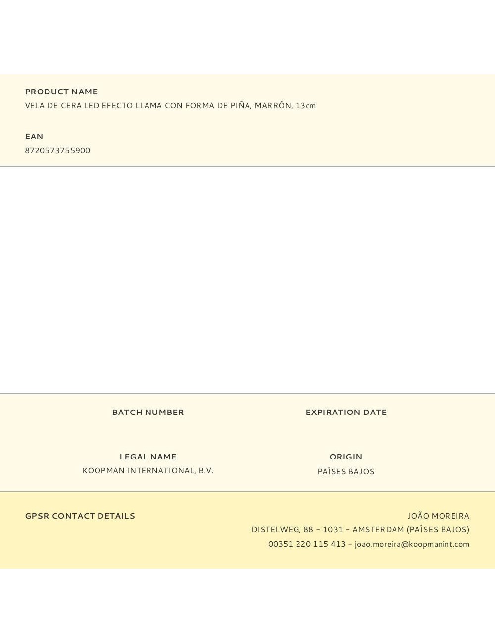 Vela de cera led efecto llama con forma de piña, marrón, 13 cm