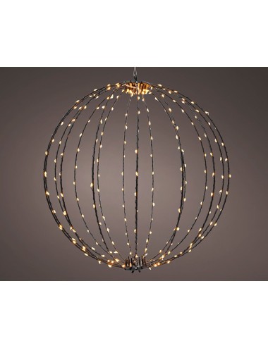 Adorno led colgante bola, de marco metálico negro exterior ø38 cm