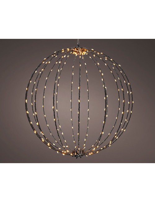 Adorno led colgante bola, de marco metálico negro exterior ø38 cm