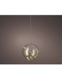Bola colgante de cristal microled, luz fija blanco calido ø21 cm
