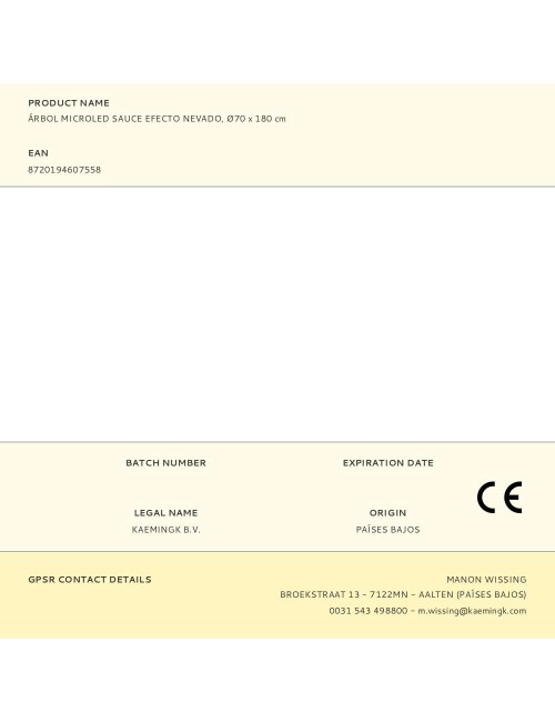 Árbol microled sauce efecto nevado, ø70 x 180 cm