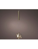 Bola colgante de cristal micro led, dorada, ø14cm.