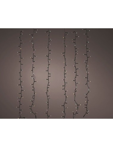 Cortina multifunción, exterior, multicolor suave, 256 leds, 375 x 60 cm