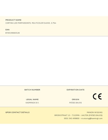 Cortina multifunción, exterior, multicolor suave, 256 leds, 375 x 60 cm