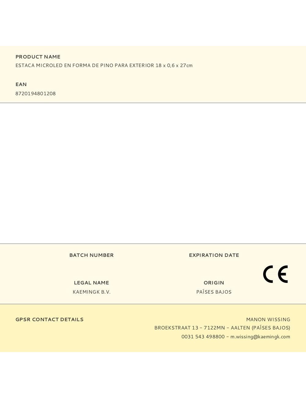 Estaca microled en forma de pino para exterior 18 x 0,6 x 27cm