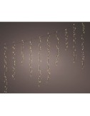 Cortina multifunción, exterior, blanco cálido, 256 leds, 375 x 60 cm