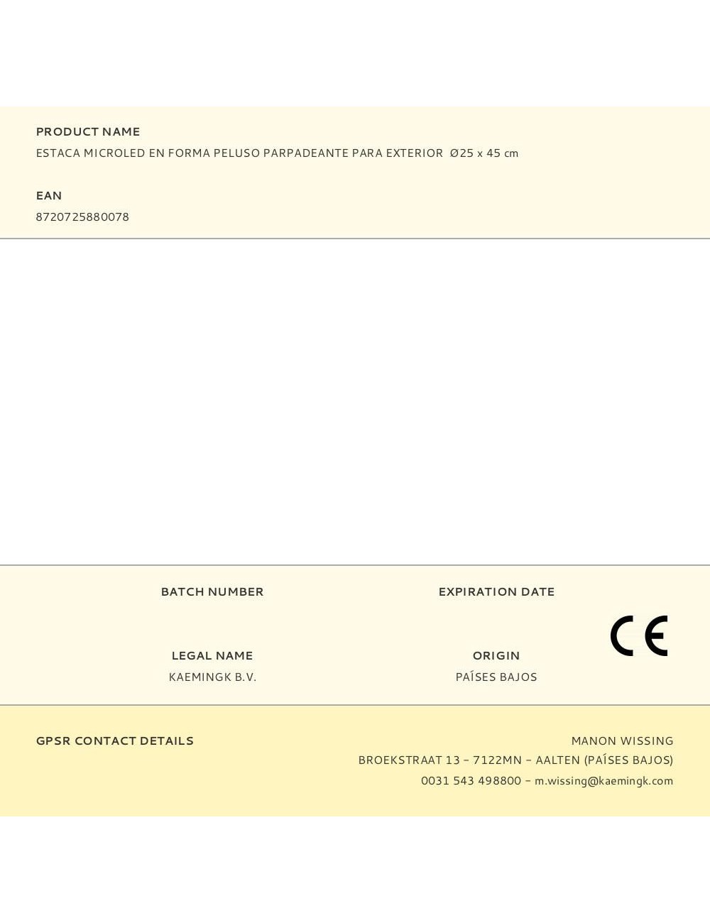 Estaca microled en forma peluso parpadeante para exterior ø25 x 45 cm