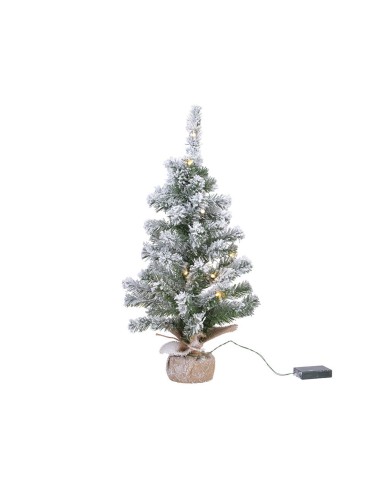 Mini pino imperial nevado con microled, luz fija blanca cálida, ø36 x 60 cm