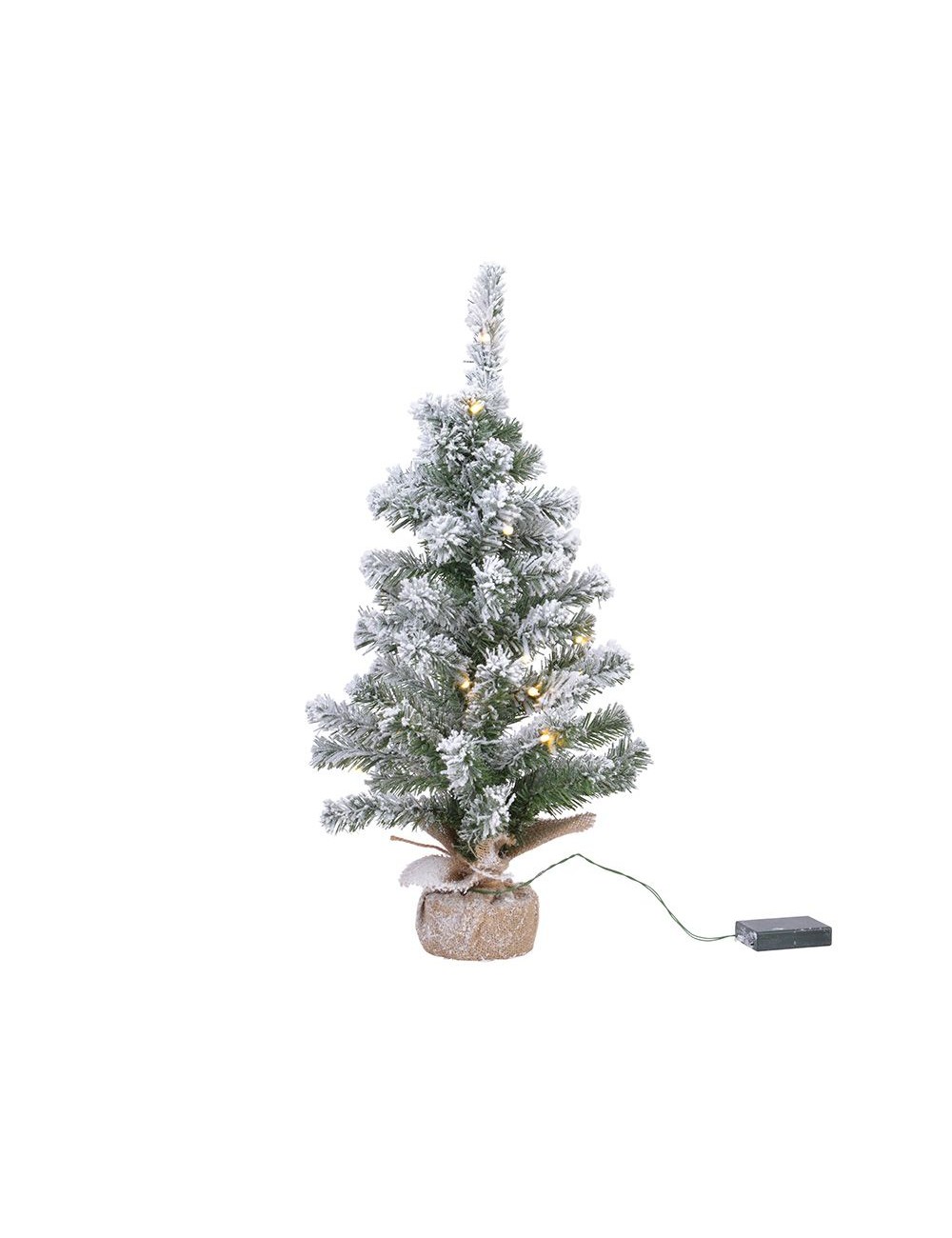 Mini pino imperial nevado con microled, luz fija blanca cálida, ø30 x 45 cm