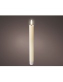Vela de cera led color beige, relieve ø2,2 x 24,5 cm. pack 2 uds