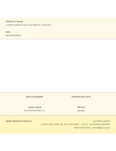 Tijera domésticas presto 22 cm