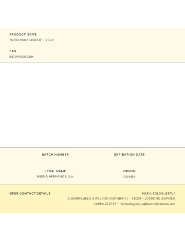 Tijera multiusos 8 pulg - 20 cm