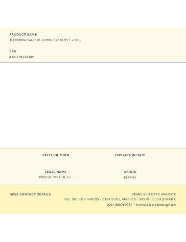 Alfombra caucho-goma círculos 1 x 10 m