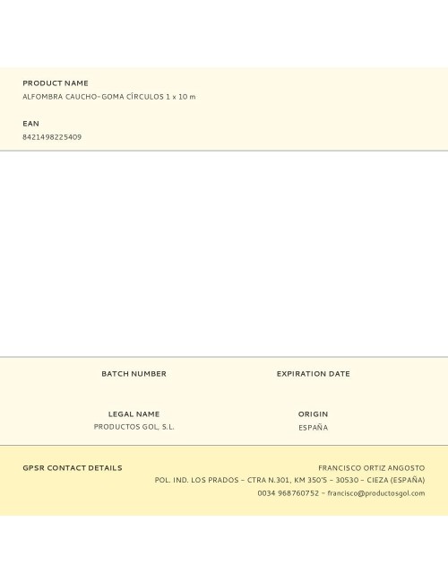 Alfombra caucho-goma círculos 1 x 10 m