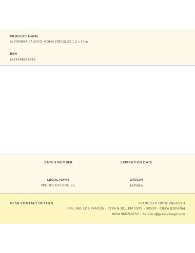 Alfombra caucho-goma círculos 1,2 x 10 m