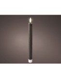Vela de cera led efecto llama color gris, ø2 x 24,5 cm, 2 uds