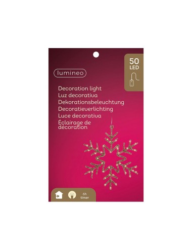 Copo de nieve luz led decorativa interior 38 x 38 cm