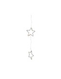 Cortina de led con estrellas, fija, luz cálida, 252 leds, exterior, 2 m color plateado