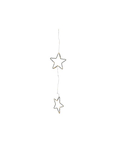 Cortina de led con estrellas, fija, luz cálida, 252 leds, exterior, 2 m color plateado