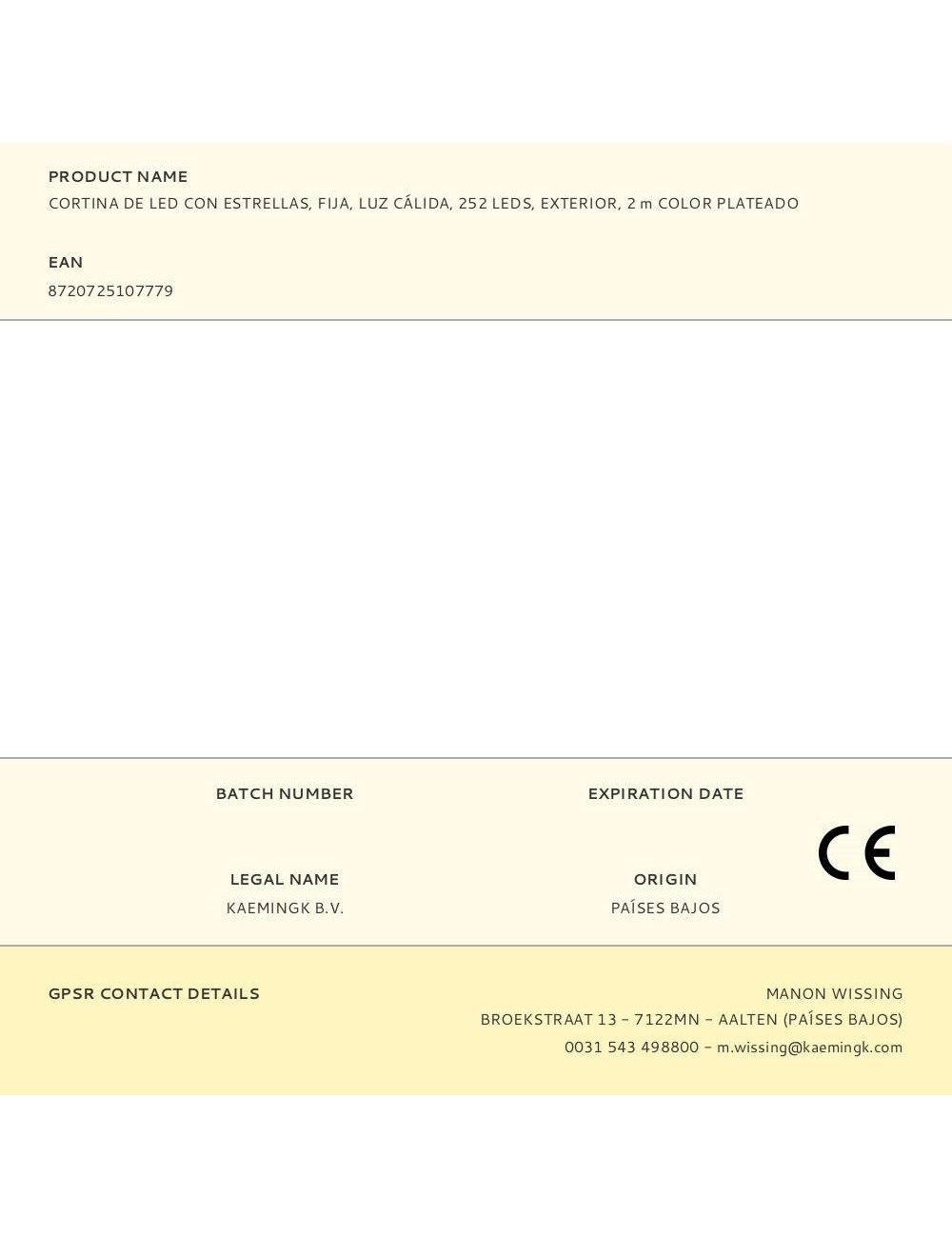 Cortina de led con estrellas, fija, luz cálida, 252 leds, exterior, 2 m color plateado