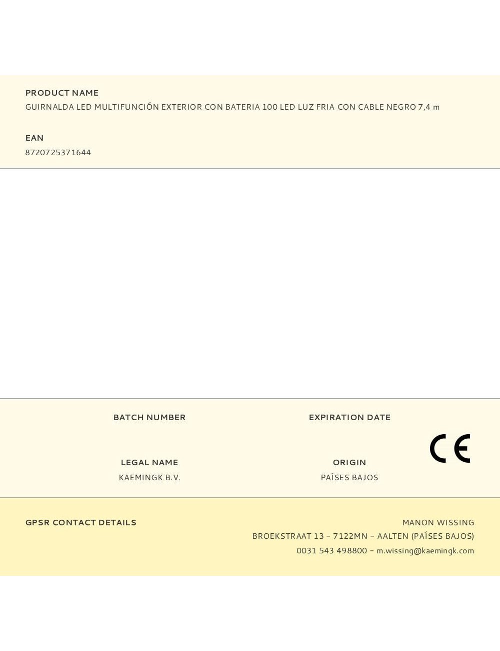 Guirnalda multifunción, uso exterior, recargable, luz cálida, cable negro, 100 leds, 7,4 m