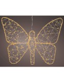 Luz led decorativa mariposa de metal 436 led, exterior, microled, dorada 43 x 58 cm