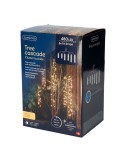 Cortina multifunción, exterior, especial para arboles, forma cascada, oro suave, 480 leds, 2 m