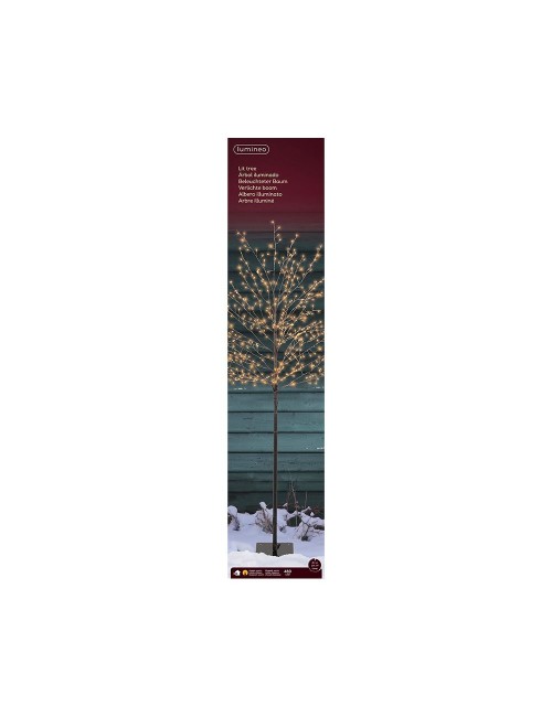 Árbol iluminado 480 leds, luz cálida, exterior, 1,5 m