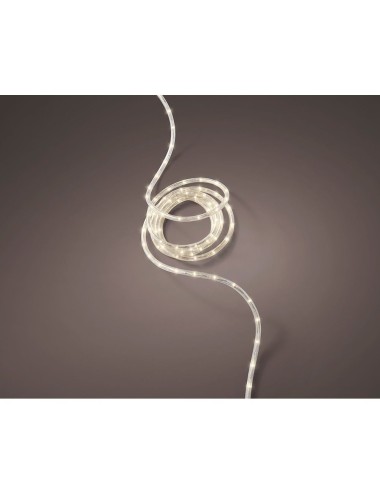 Cordón de luces led blanco cálido, uso exterior, 432 leds, 8 funciones, alambre plateado, 9 m
