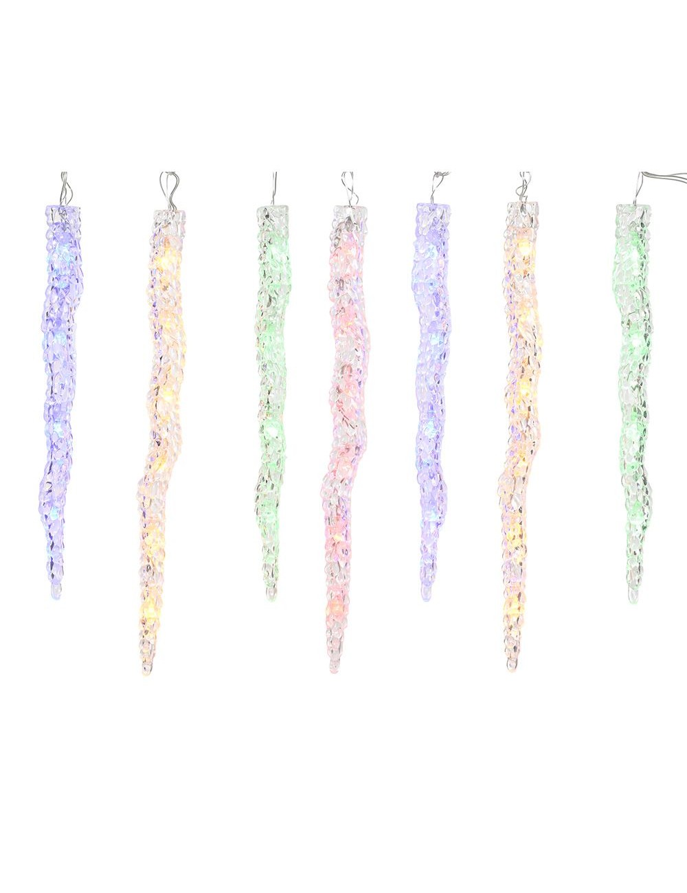 Cortina led carámbanos 60 leds, blanco cálido / multicolor, exterior, 3,6 m