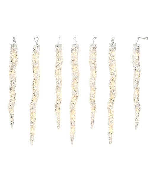 Cortina led carámbanos 60 leds, blanco cálido / multicolor, exterior, 3,6 m