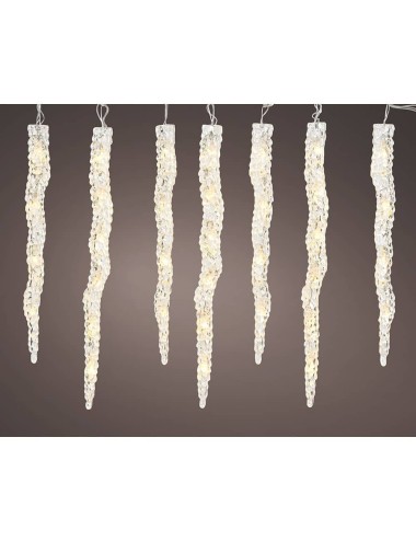 Cortina led carámbanos 60 leds, blanco cálido / multicolor, exterior, 3,6 m