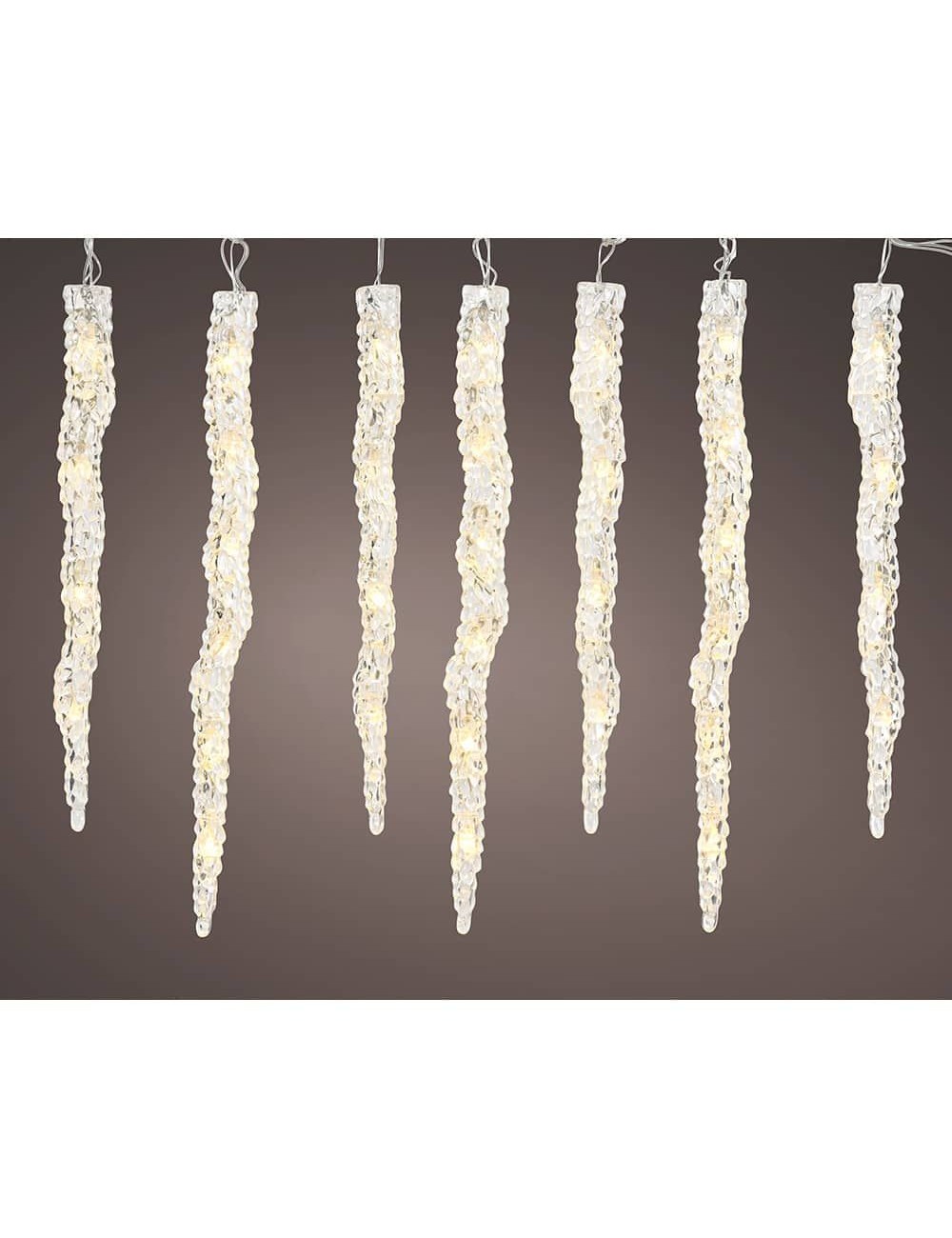 Cortina led carámbanos 60 leds, blanco cálido / multicolor, exterior, 3,6 m