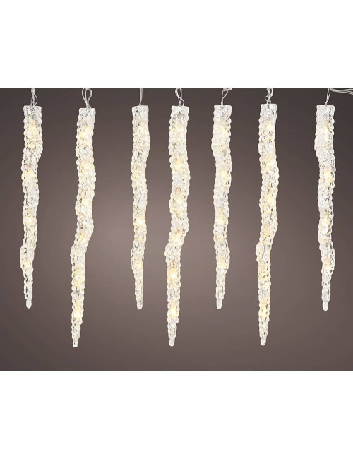 Cortina led carámbanos 60 leds, blanco cálido / multicolor, exterior, 3,6 m