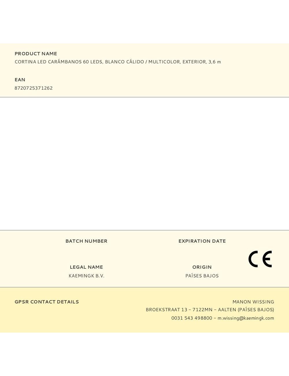 Cortina led carámbanos 60 leds, blanco cálido / multicolor, exterior, 3,6 m