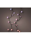 Guirnalda multifunción, uso exterior, cherry, multicolor, cable negro, 120 leds, 9 m