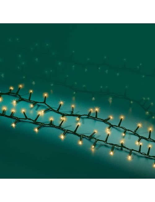 Guirnalda multifunción, uso exterior, led compact, oro suave, cable verde, 750 leds, 21 m