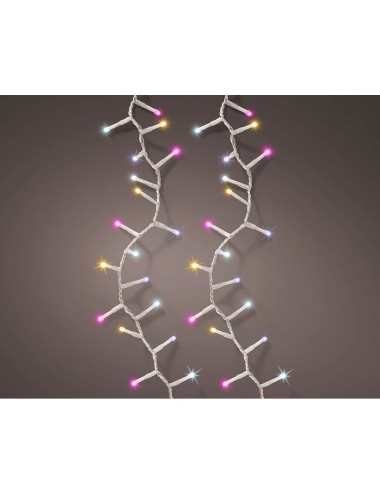 Guirnalda multifunción, uso exterior, basic, multicolor rosa, cable transparente, 500 leds, 16 m