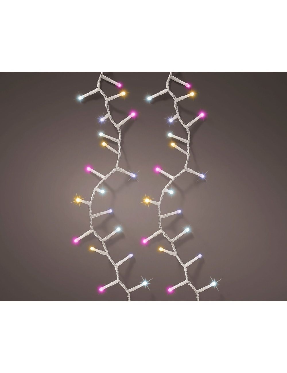 Guirnalda multifunción, uso exterior, basic, multicolor rosa, cable transparente, 500 leds, 16 m