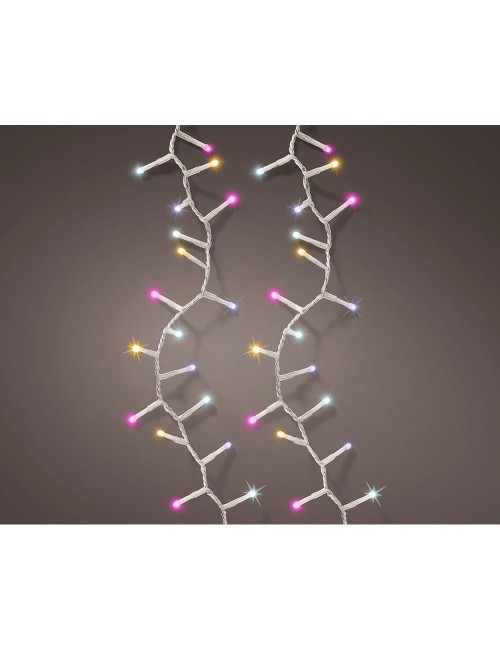 Guirnalda multifunción, uso exterior, basic, multicolor rosa, cable transparente, 500 leds, 16 m