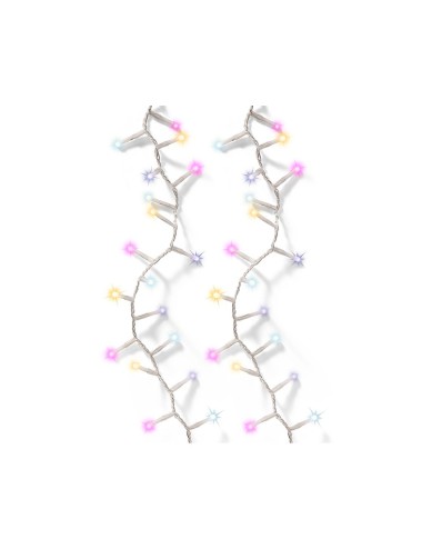 Guirnalda multifunción, uso exterior, basic, multicolor rosa, cable transparente, 500 leds, 16 m