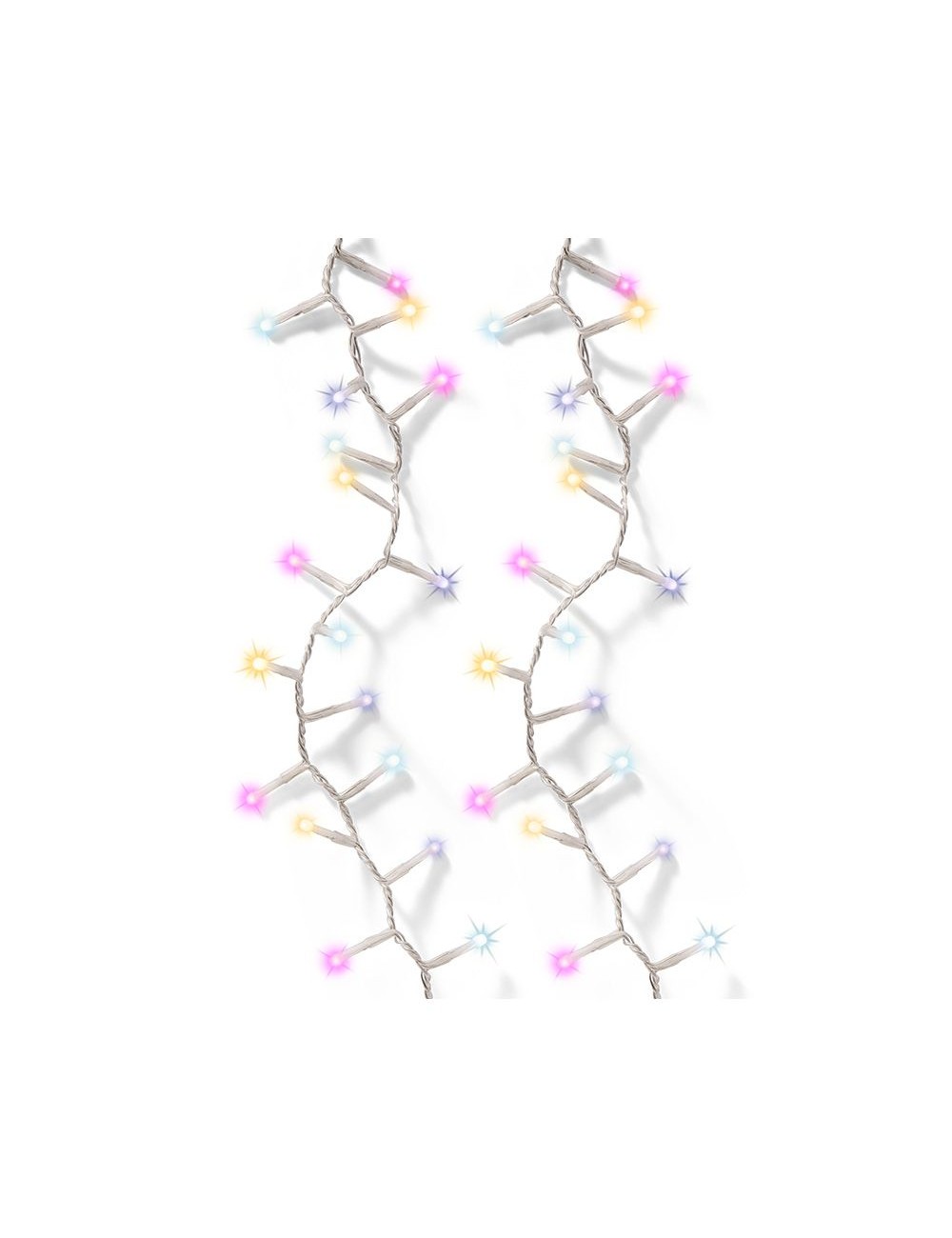 Guirnalda multifunción, uso exterior, basic, multicolor rosa, cable transparente, 500 leds, 16 m