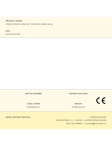 Conector en forma de t, exterior, verde, 40 cm