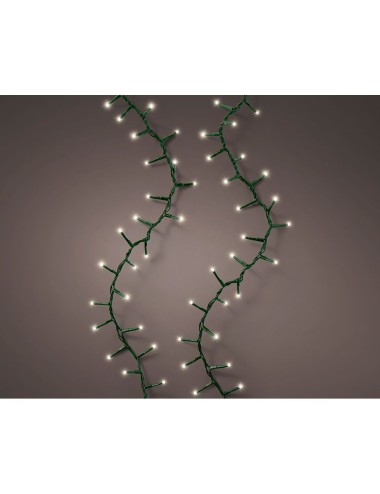 Guirnalda led compact connect (interconectable) multifunción 500 leds luz cálida con efecto intermitente cable verde exterio ...