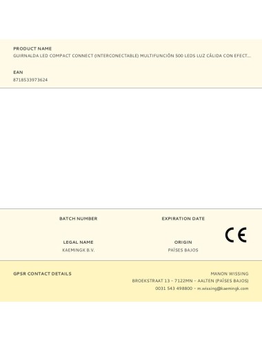 Guirnalda led compact connect (interconectable) multifunción 500 leds luz cálida con efecto intermitente cable verde exterio ...