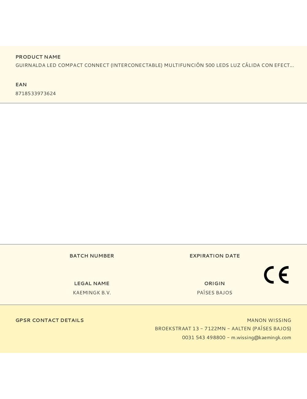 Guirnalda led compact connect (interconectable) multifunción 500 leds luz cálida con efecto intermitente cable verde exterio ...