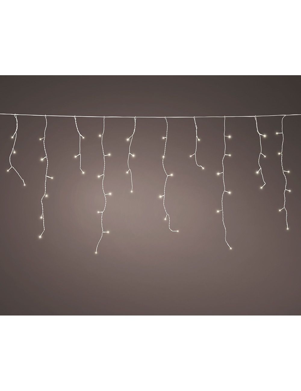 Cortina multifunción, exterior, interconectable, forma de carámbano, luz cálida, 250 leds, 7,35 m