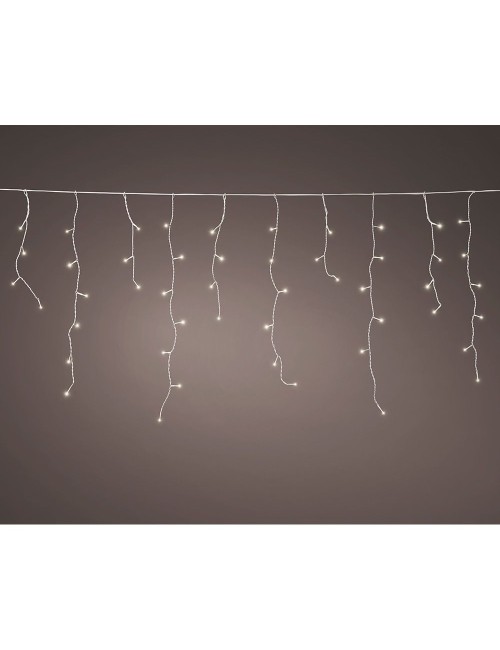 Cortina multifunción, exterior, interconectable, forma de carámbano, luz cálida, 250 leds, 7,35 m