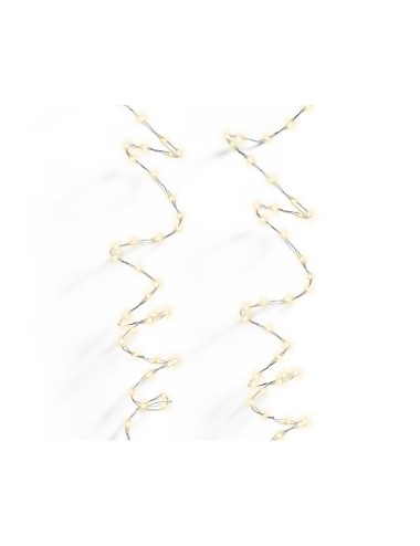 Guirnalda micro led 378 leds luz cálida exterior cable alambre plateado 6 m