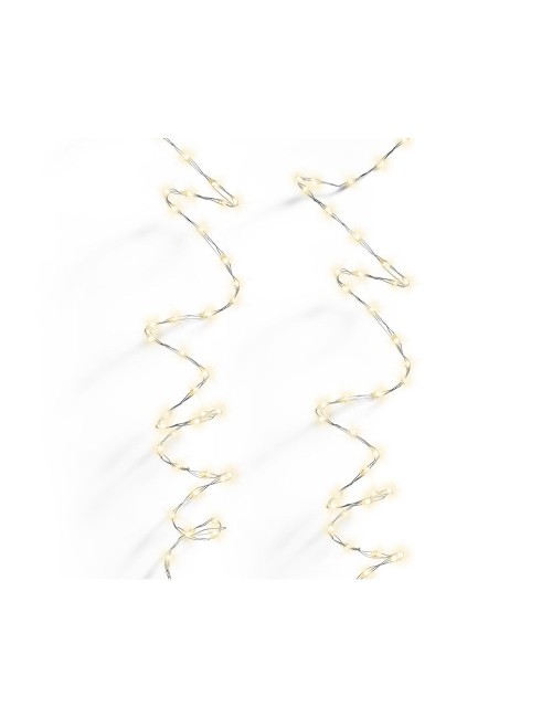 Guirnalda micro led 378 leds luz cálida exterior cable alambre plateado 6 m